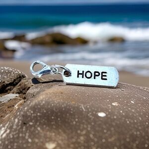 🔴 5 for $10 ONE HOPE Silver Tone Inspirational Word Charm Lobster Clasp